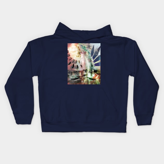 The Goddess of Closed Eyes Kids Hoodie by sandpaperdaisy